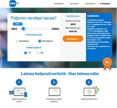 Laina.fi käyttölainaa saat nyt jopa 5000 euron luottorajalla