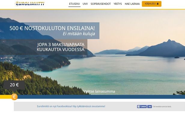 Eurolimiitiltä saat lainan ilman nostokuluja 30 vuorokaudeksi uutena asiakkaana. Hyödynnä Eurolimiitin nostokuluton ensimmäinen pikavippi.